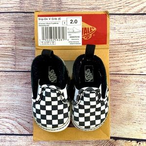 Infant Slip-On Checkerboard Vans - Size 2 with box